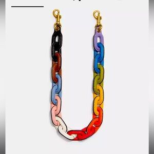 Coach Rainbow Leather Covered Short Chain Strap 🌈
